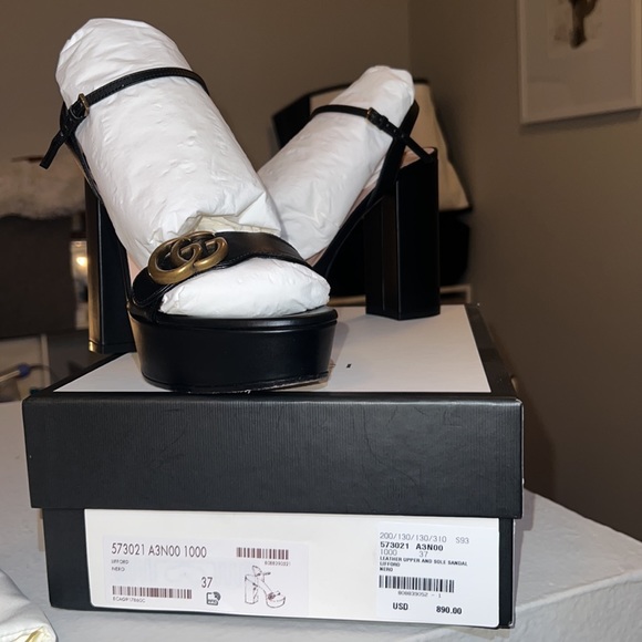 • GG LEATHER UPPER AND SOME SANDAL BLACK • Worn once • Originally bought in 2019 - Picture 7 of 10